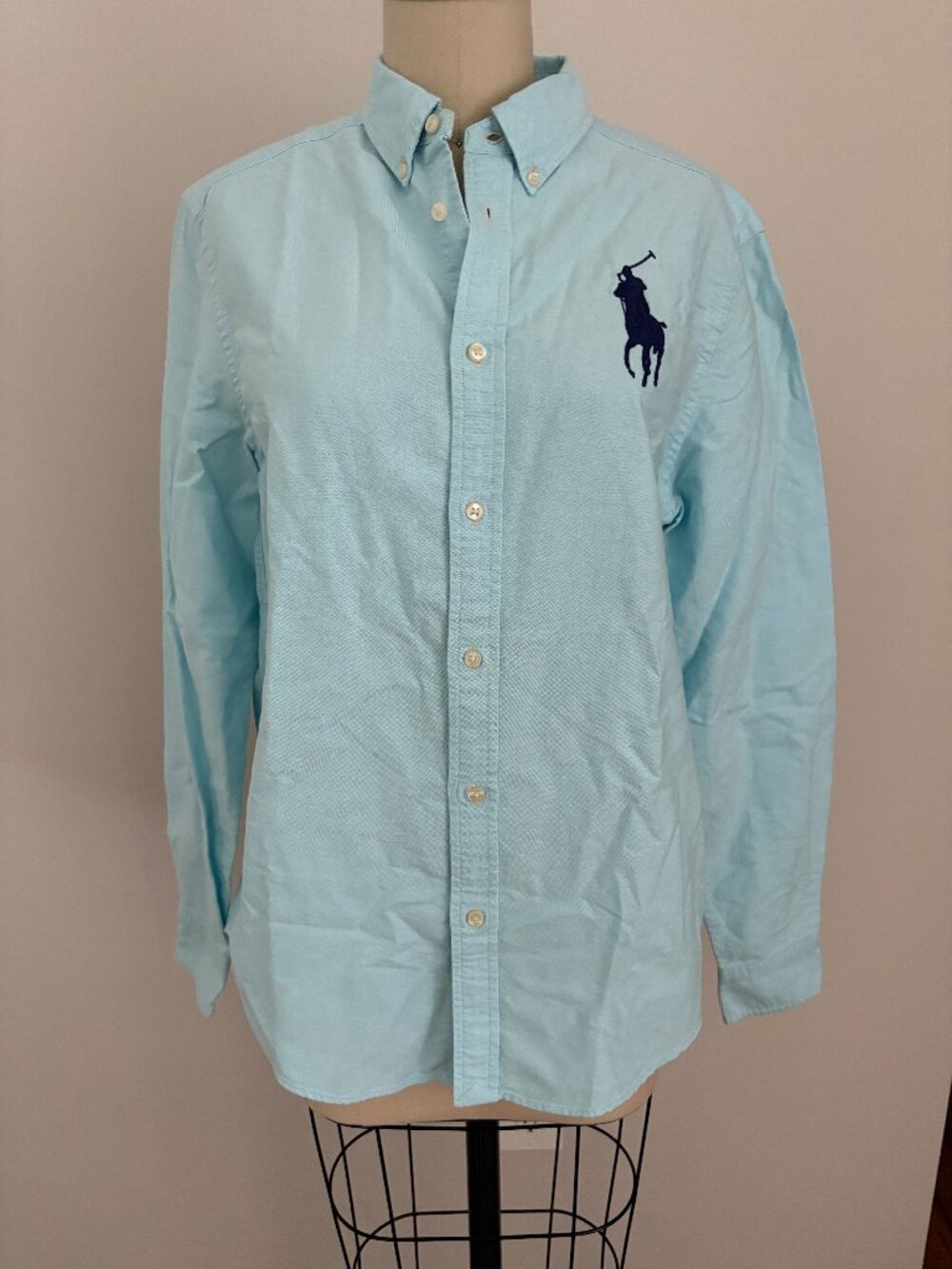 Polo Ralph Lauren Boys Blue Big Pony Oxford Button Down Shirt Preppy XL (18-20) - Picture 9 of 9